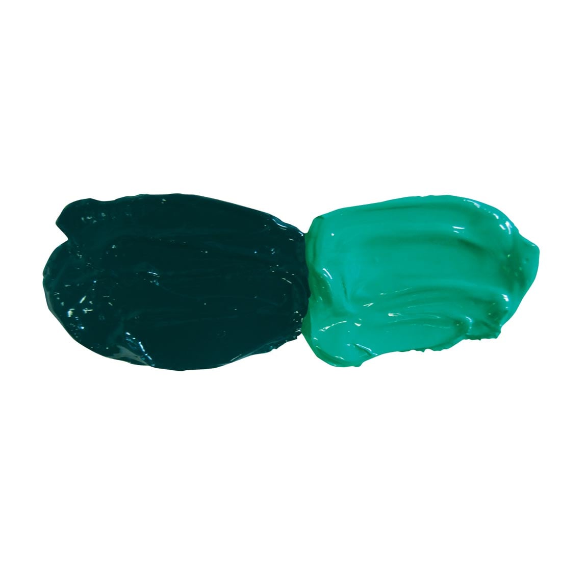 Thalo Green (Blue Shade) Grumbacher Pre-Tested Oil Paint samples; both full strength and mixed with white