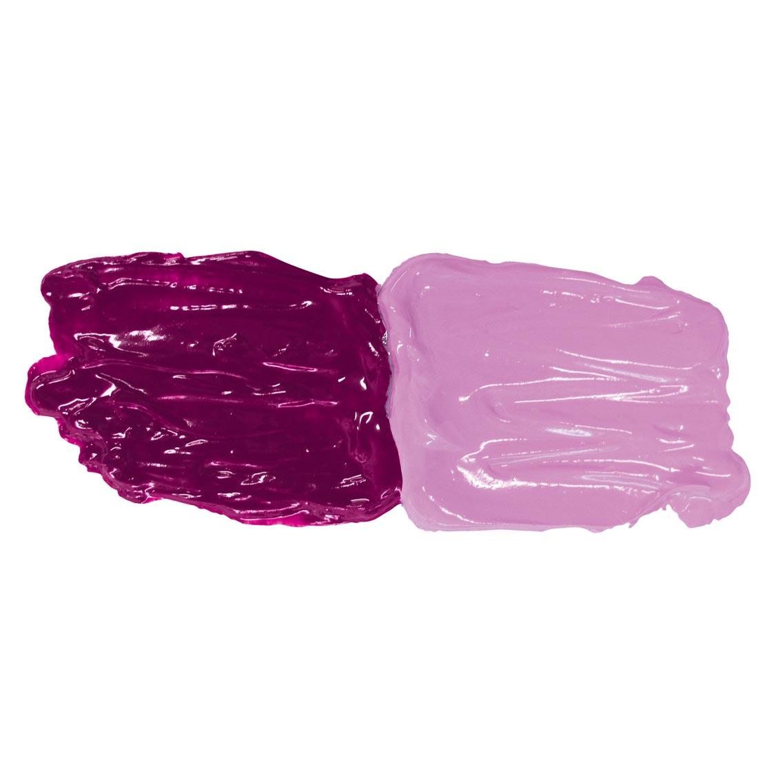 Thio Violet Grumbacher Pre-Tested Oil Paint samples; both full strength and mixed with white