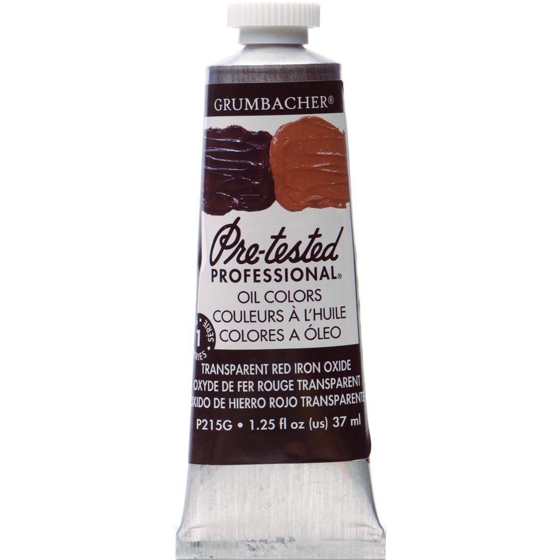 Tube of Transparent Red Iron Oxide Grumbacher Pre-Tested Oil Paint