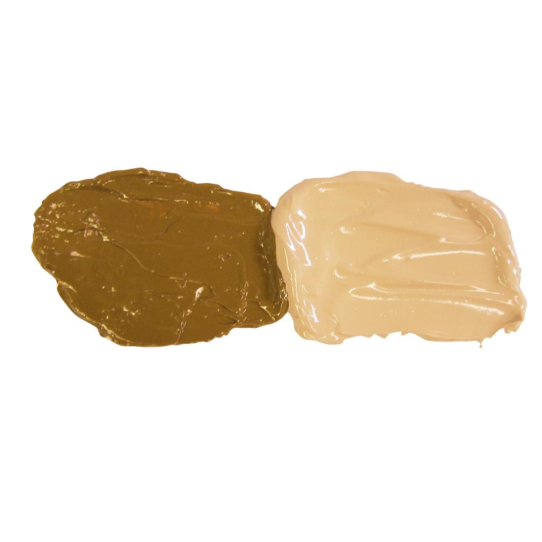 Transparent Yellow Iron Oxide Grumbacher Pre-Tested Oil Paint samples; both full strength and mixed with white