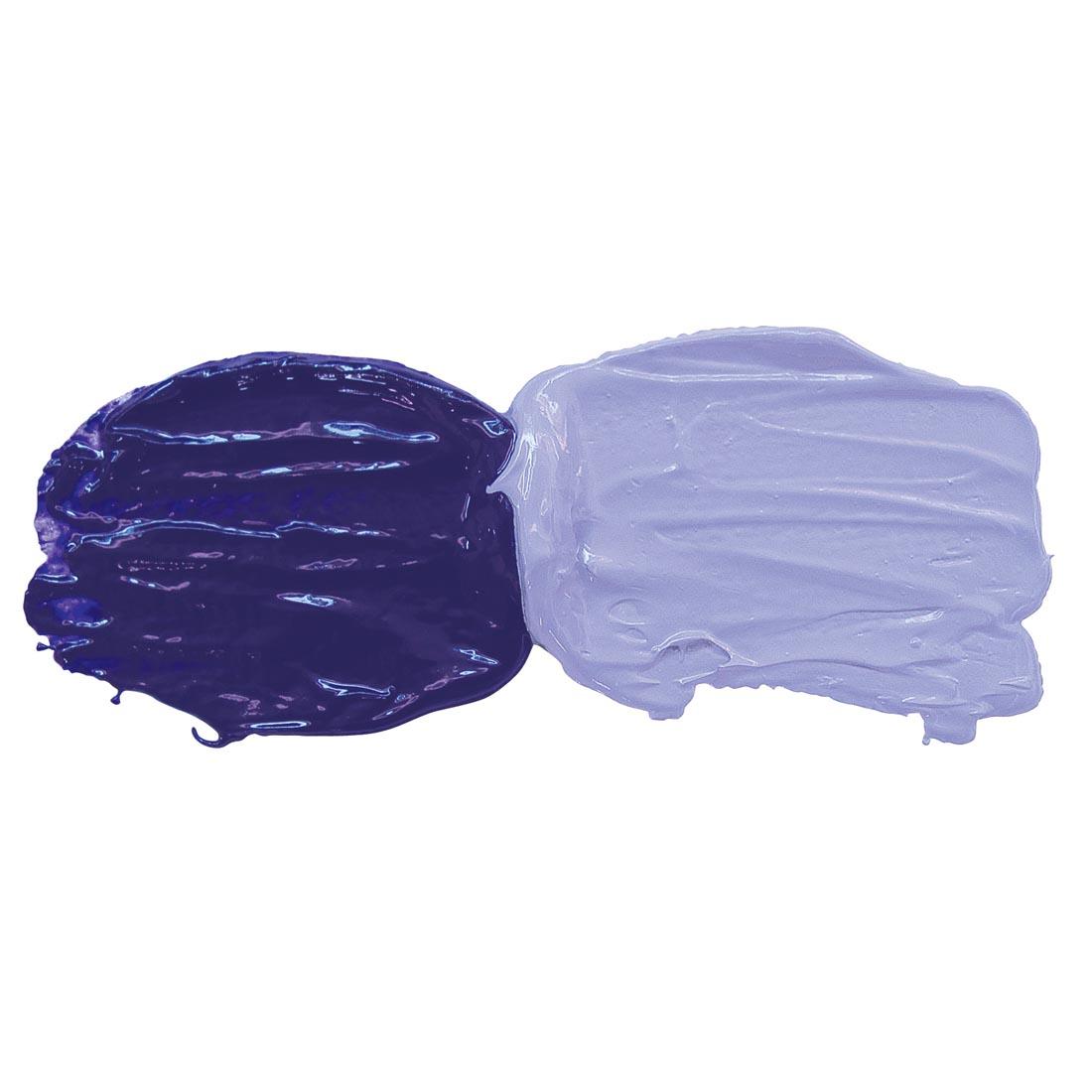 Ultramarine Violet Grumbacher Pre-Tested Oil Paint samples; both full strength and mixed with white