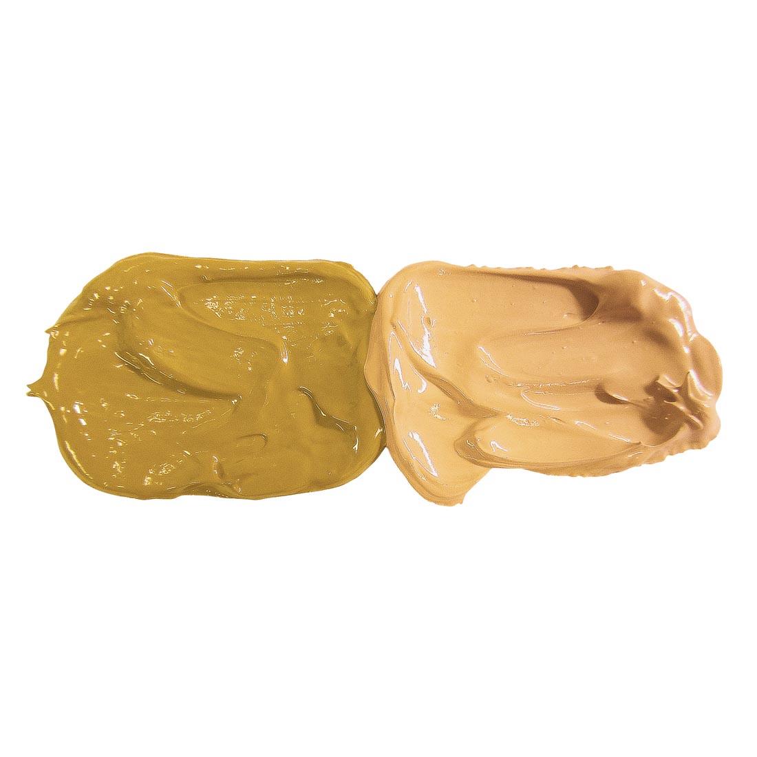 Yellow Ochre Grumbacher Pre-Tested Oil Paint samples; both full strength and mixed with white