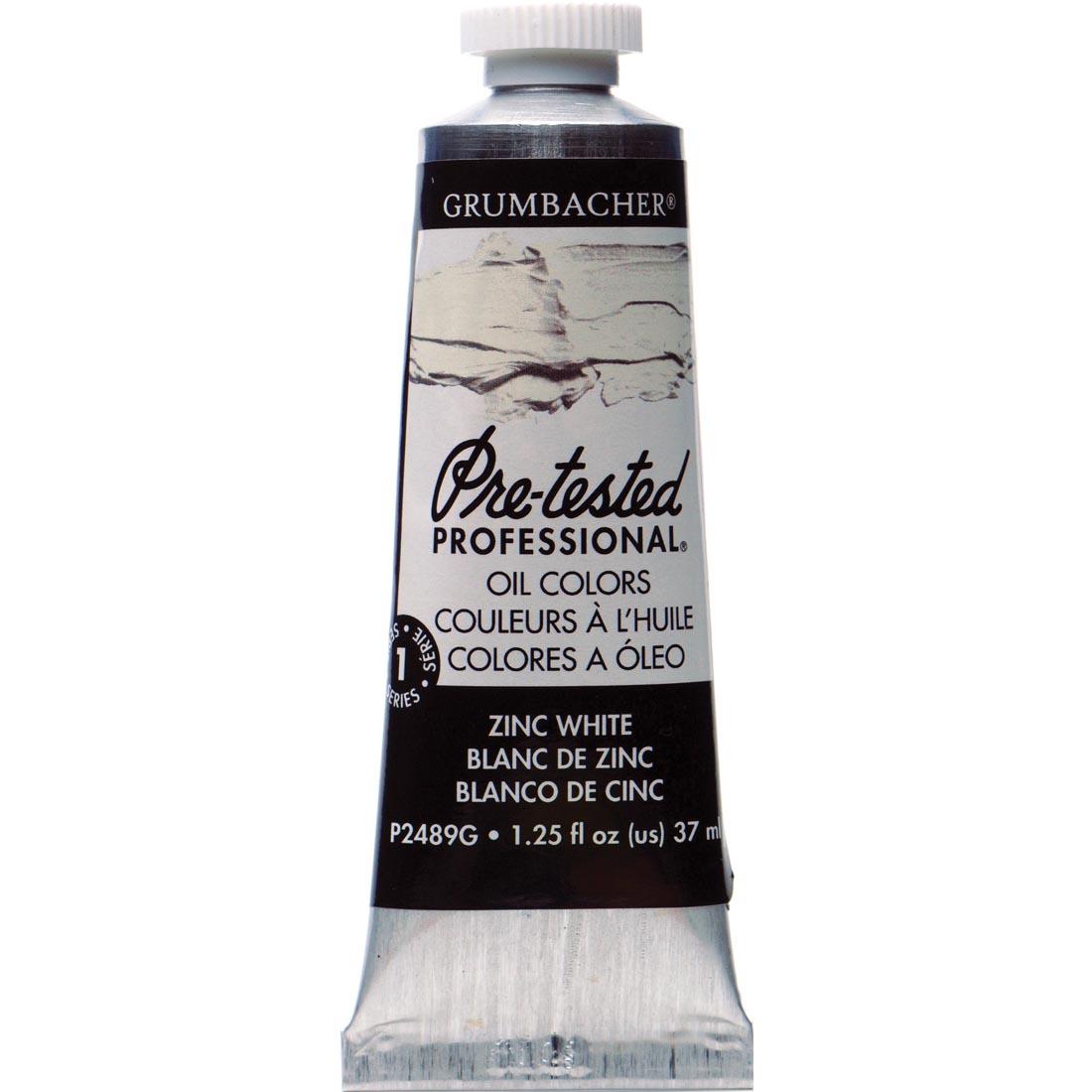 Tube of Zinc White Grumbacher Pre-Tested Oil Paint