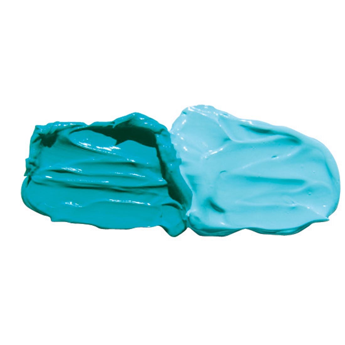 Cobalt Turquoise Grumbacher Pre-Tested Oil Paint samples; both full strength and mixed with white