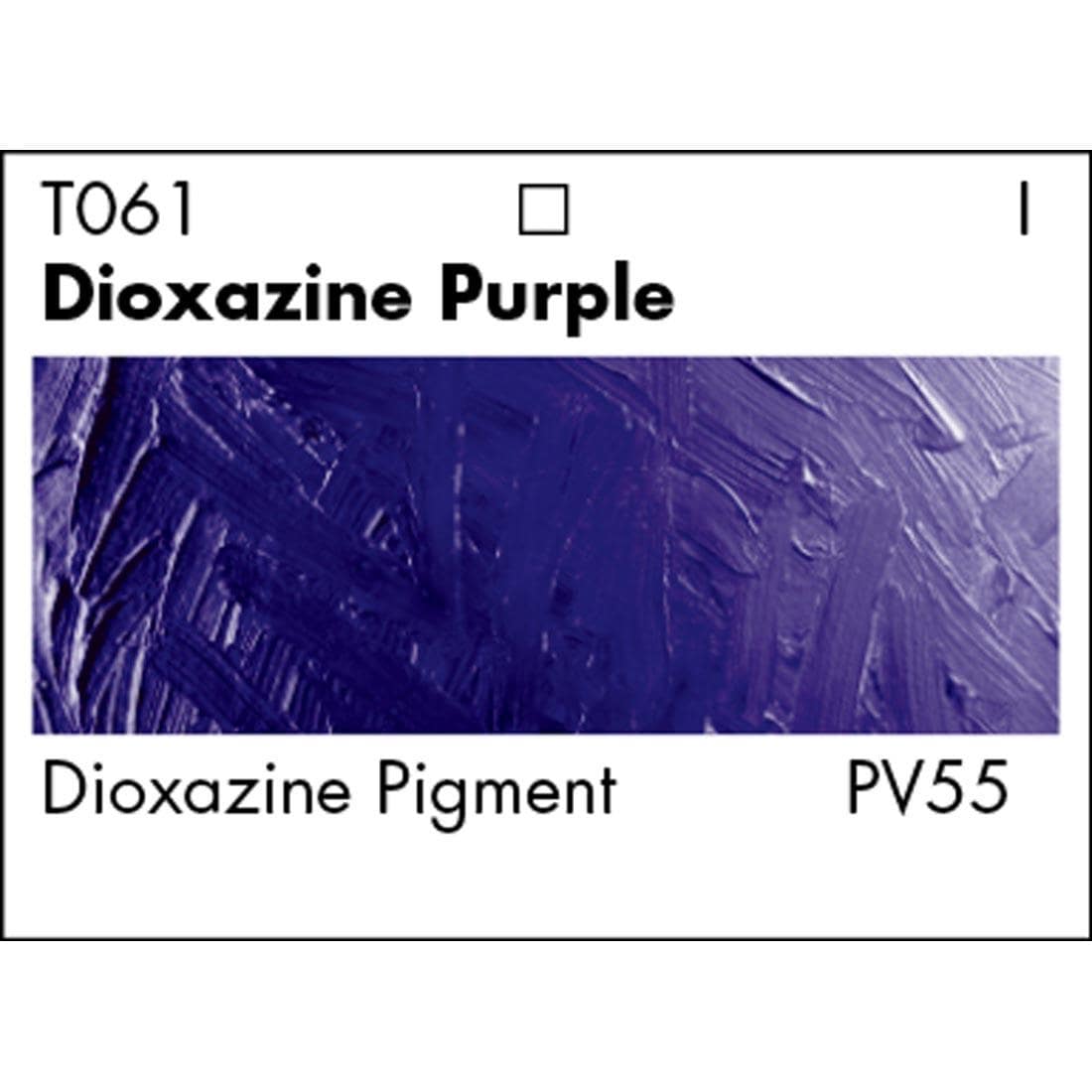 Dioxazine Purple Grumbacher Academy Oil Color paint swatch with pigmentation listed