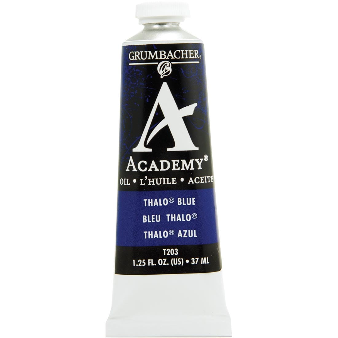 Tube of Thalo Blue Grumbacher Academy Oil Color