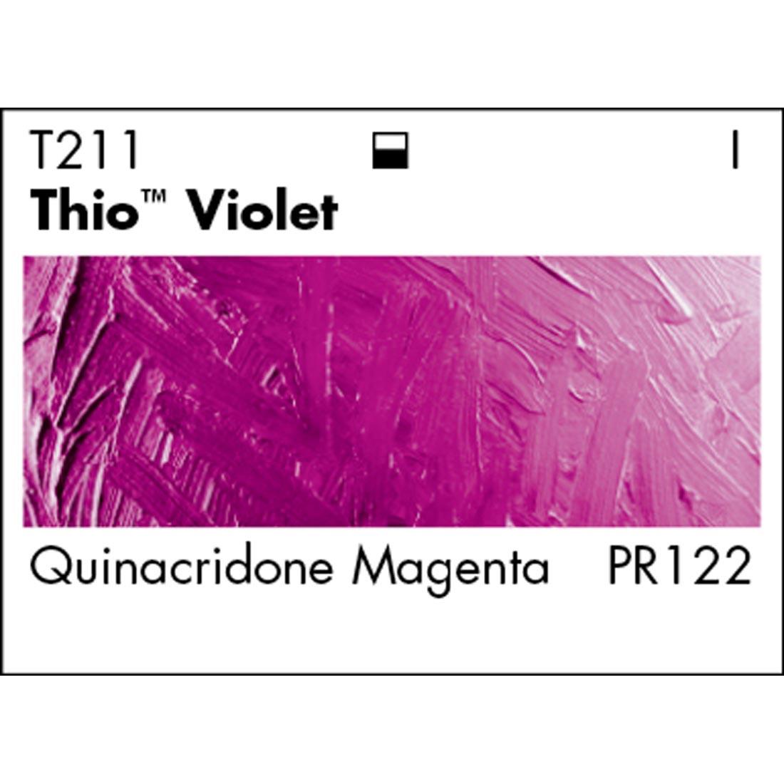 Thio Violet Grumbacher Academy Oil Color paint swatch with pigmentation listed