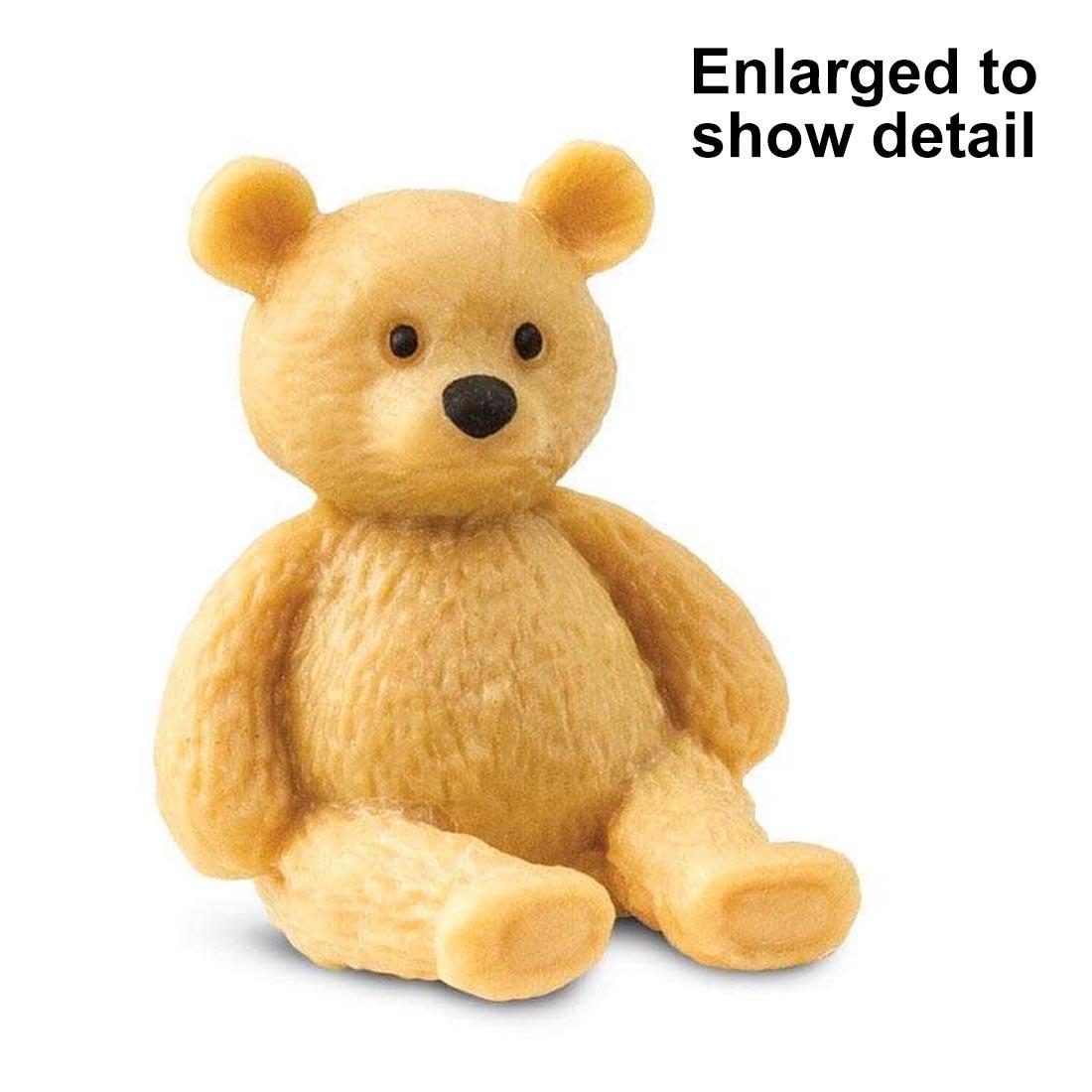 Teddy Bear Good Luck Mini Figurine with text Enlarged to show detail