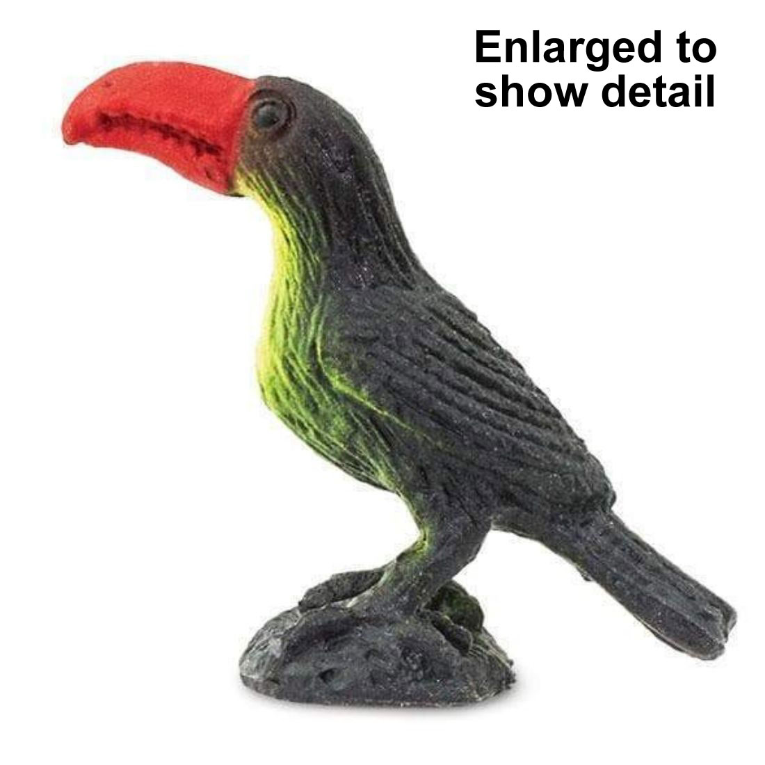 Toucan Good Luck Mini Figurine with the text Enlarged to Show Detail