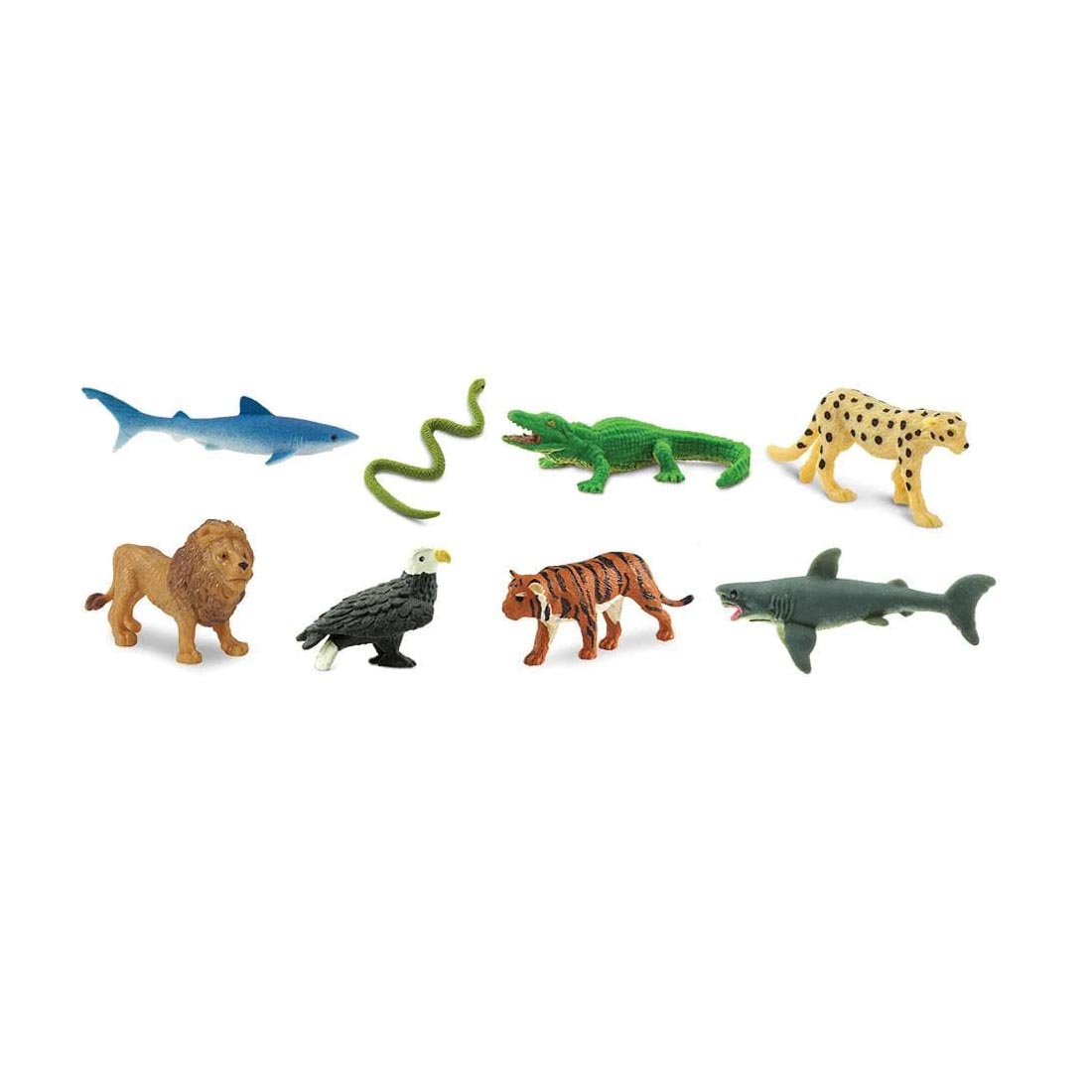 Safari Good Luck Minis Predators Fun Pack, showing 8 different mini figurines