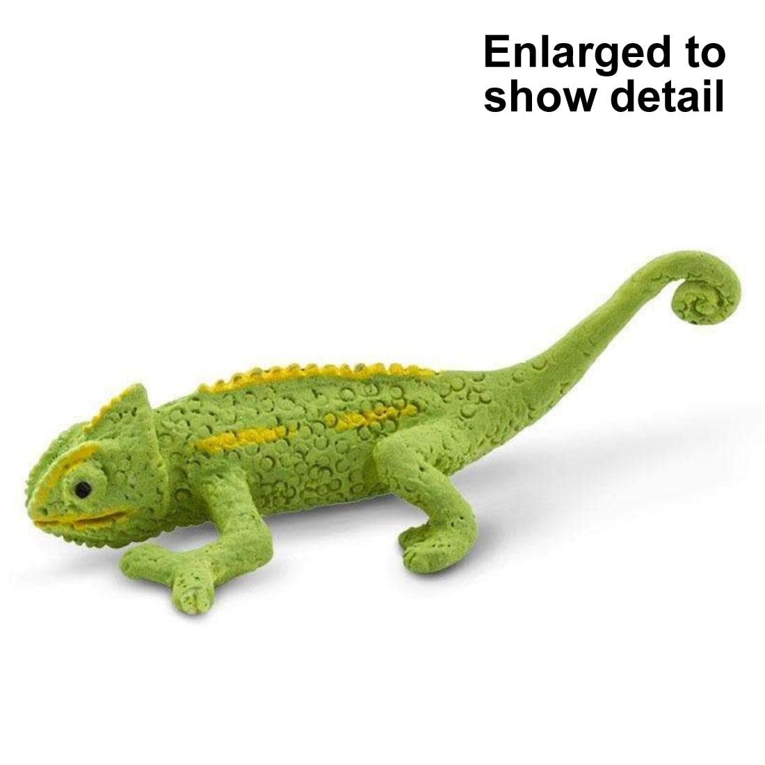 Chameleon Figurine with the text Enlarged to Show Detail