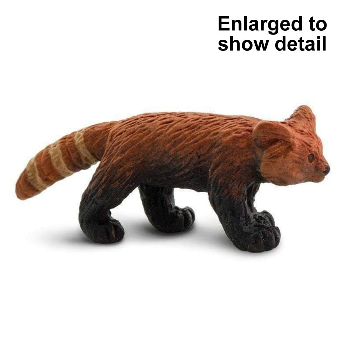 Red Panda Figurine with the text Enlarged to Show Detail