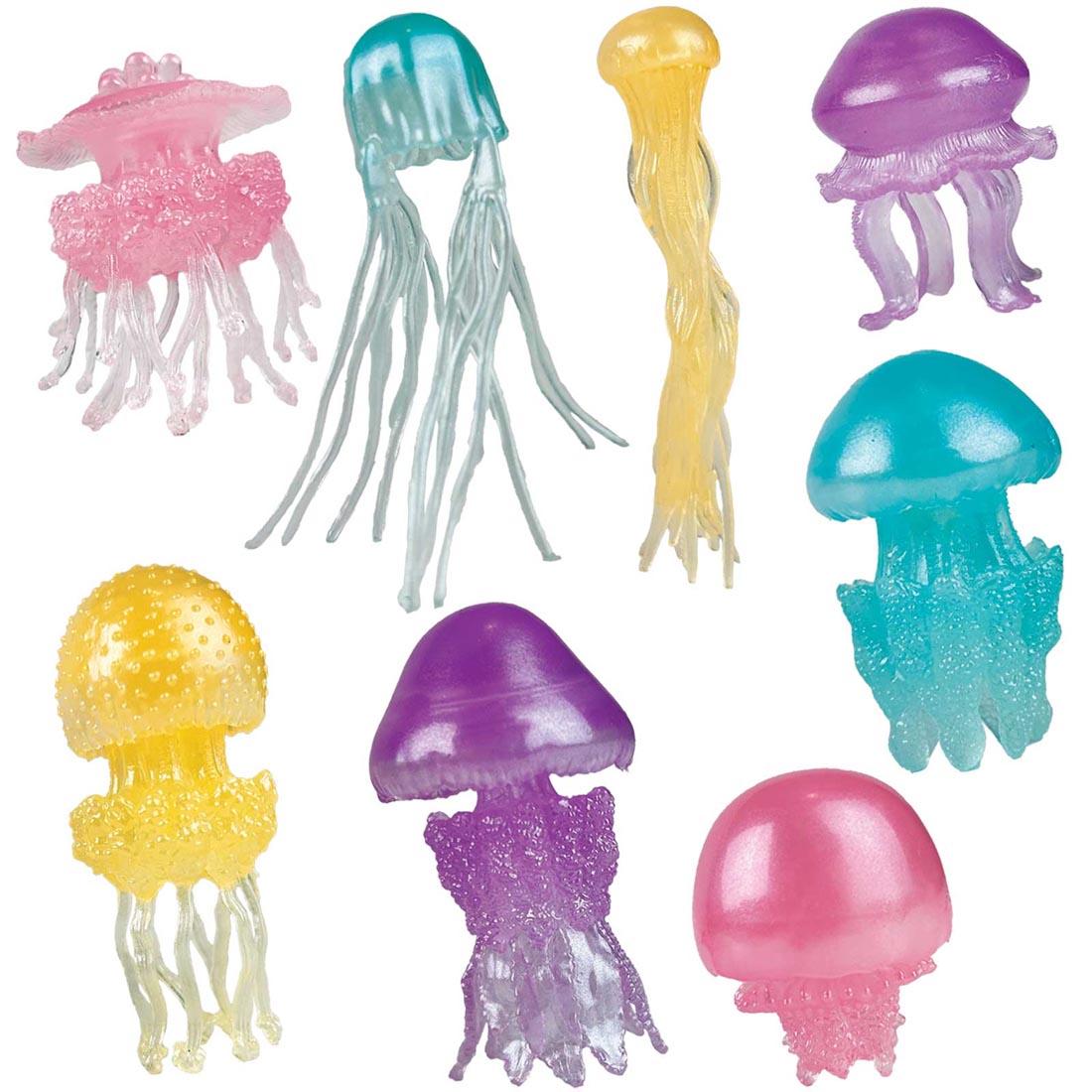 Eight Glow-In-The-Dark Jellyfish from the Toob by Safari