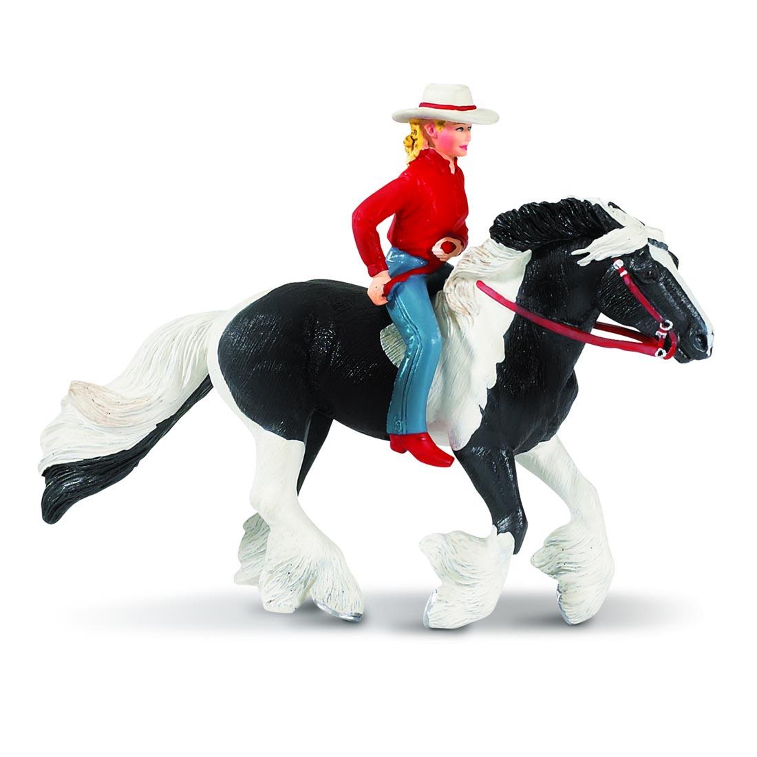 Gypsy Vanner Horse Figurine with Rider