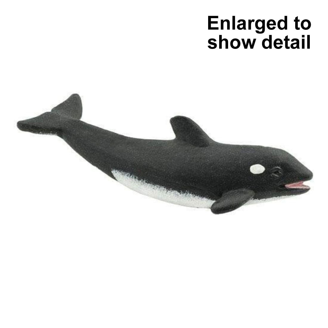 Killer Whale Mini Figurine with the text Enlarged to Show Detail