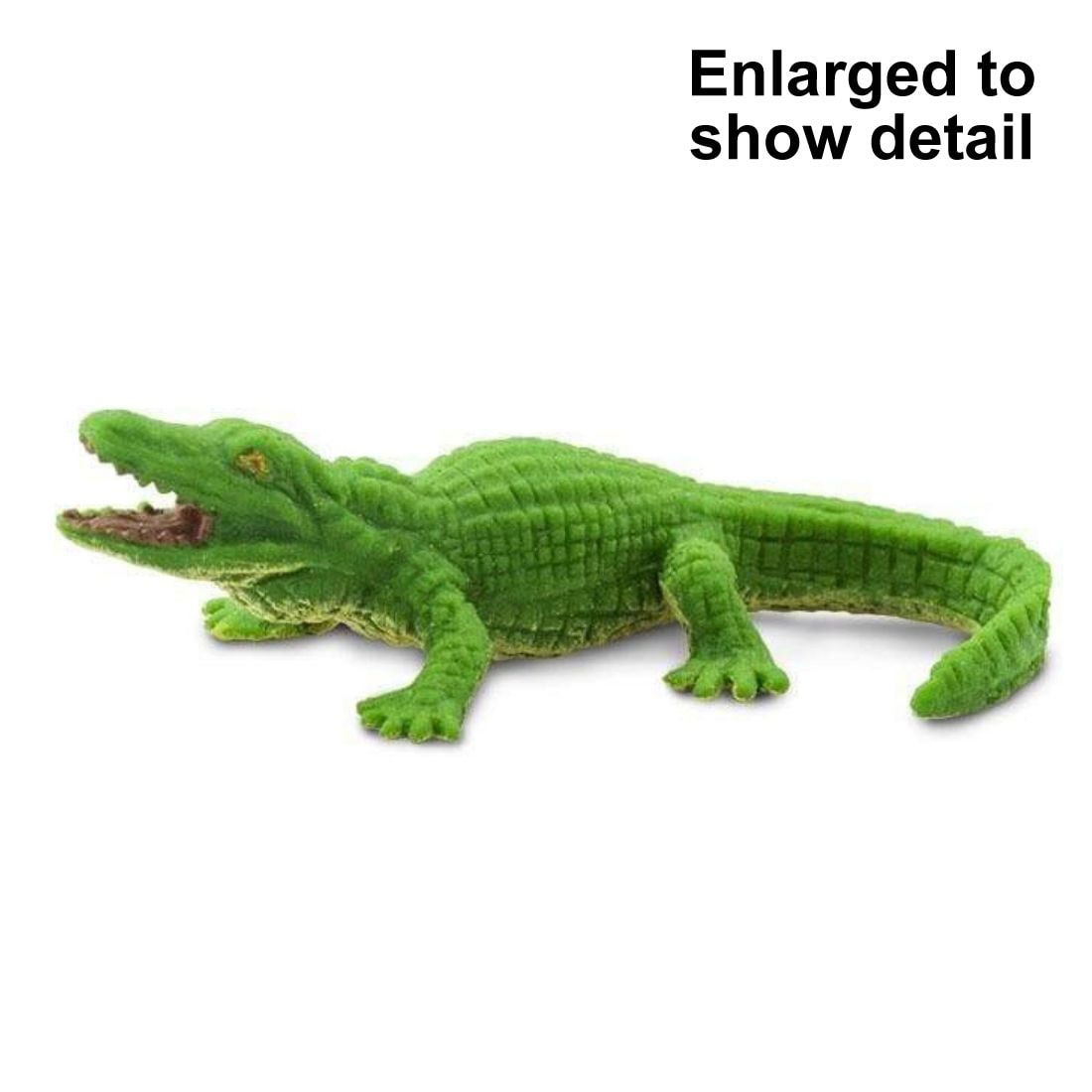 Alligator Mini Figurine with the text Enlarged to Show Detail