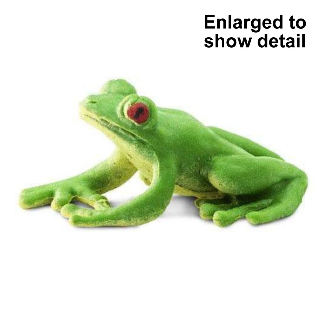 Frog Mini Figurine with the text Enlarged to Show Detail