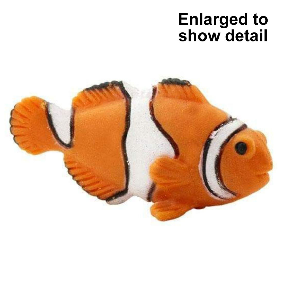 Clownfish Mini Figurine with the text Enlarged to Show Detail