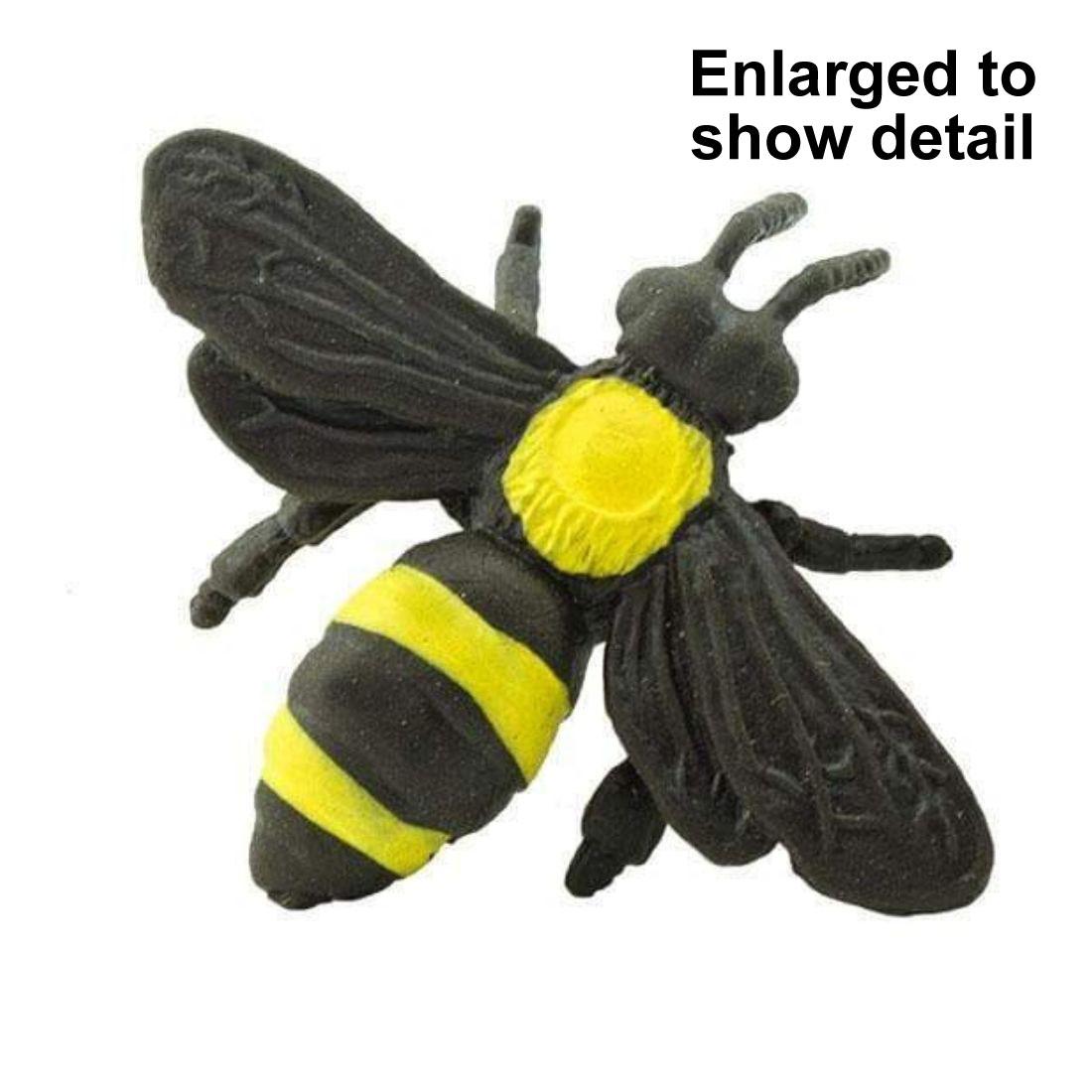 Bumblebee Mini Figurine with the text Enlarged to Show Detail