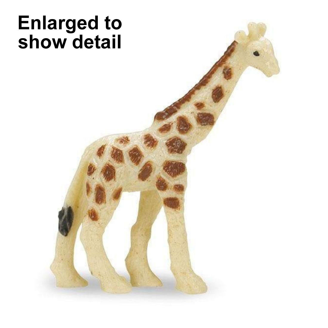 Giraffe Mini Figurine with the text Enlarged to Show Detail