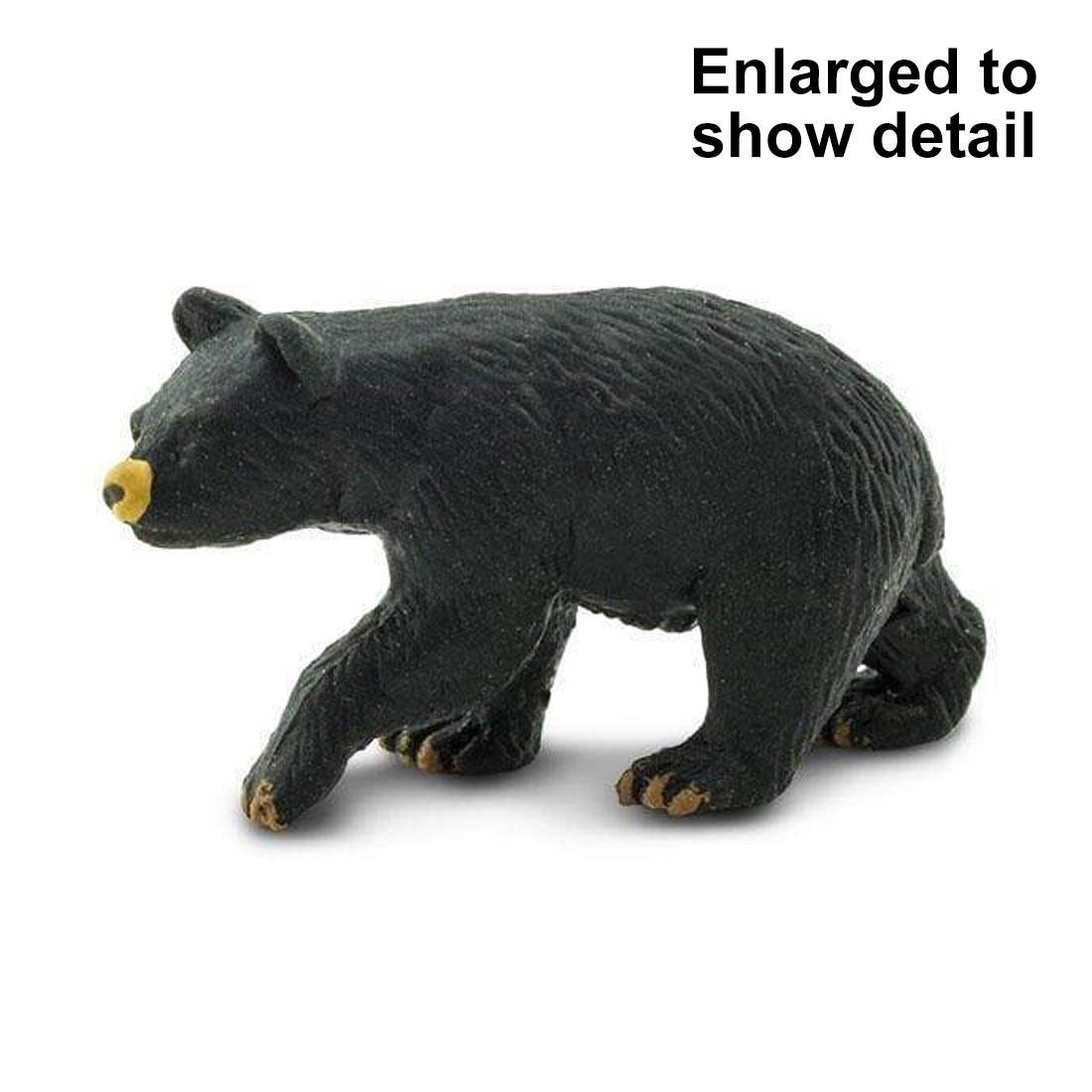 Black Bear Good Luck Mini Figurine plus text Enlarged to show detail