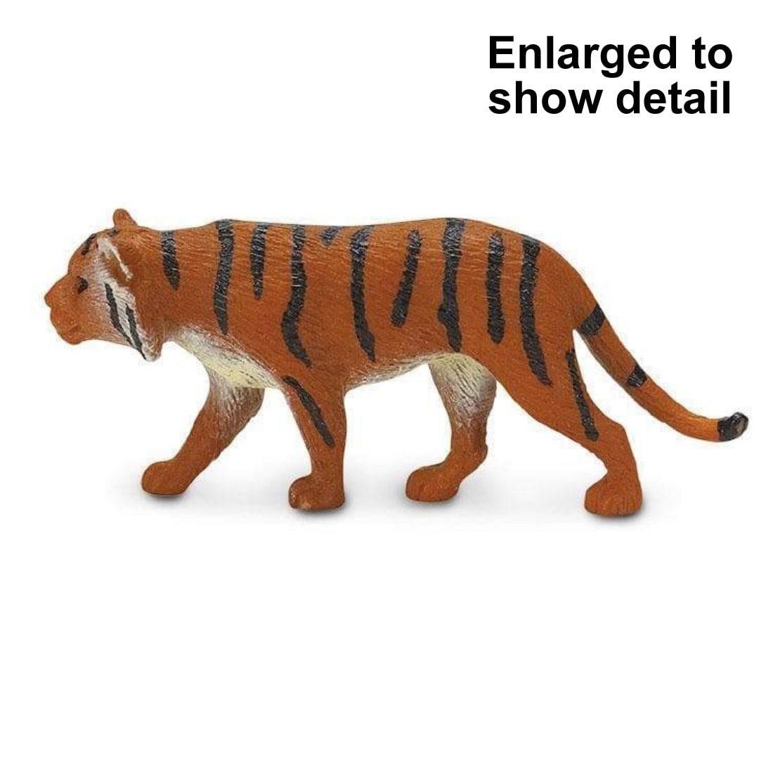 Siberian Tiger Mini Figurine with the text Enlarged to Show Detail