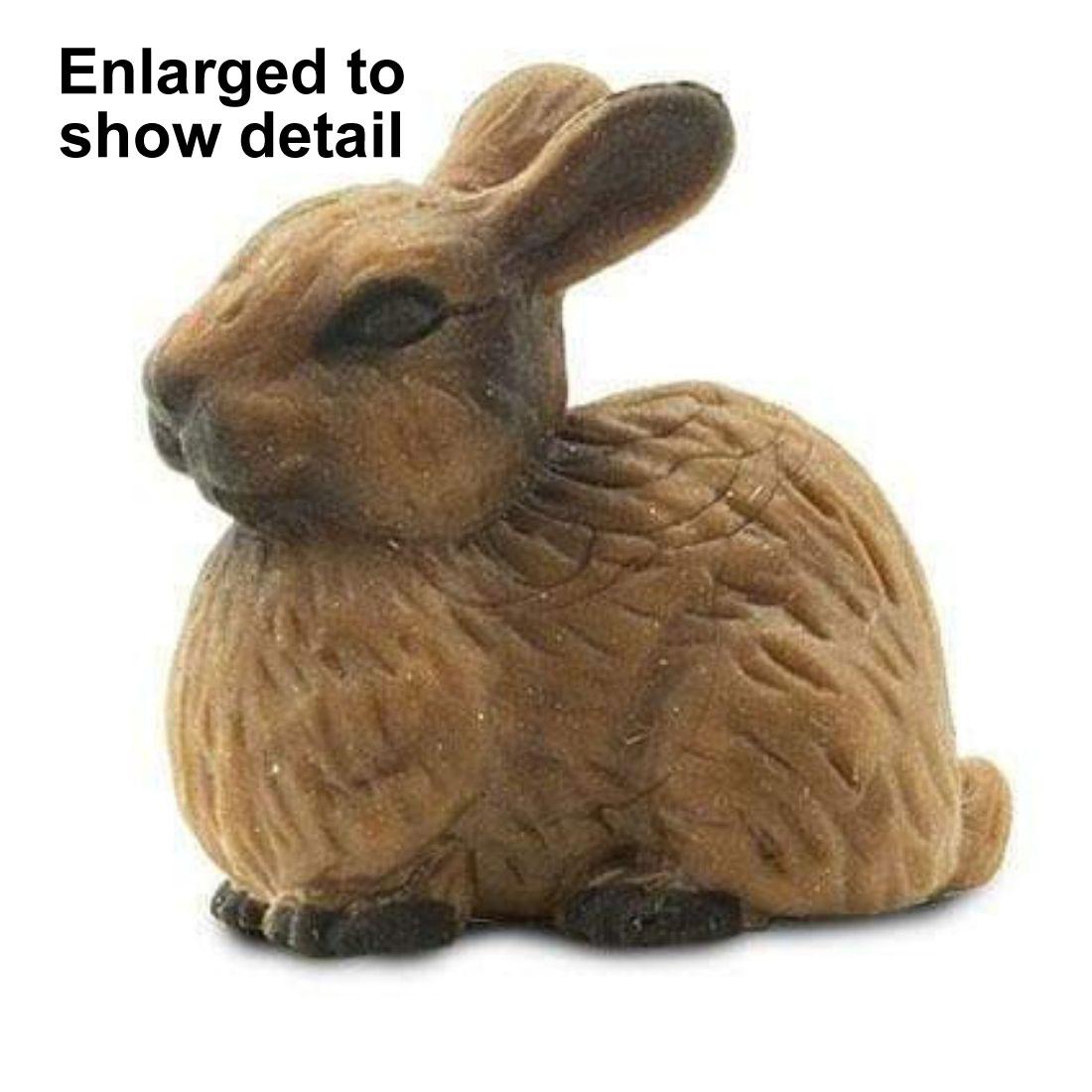 Rabbit Mini Figurine with the text Enlarged to Show Detail