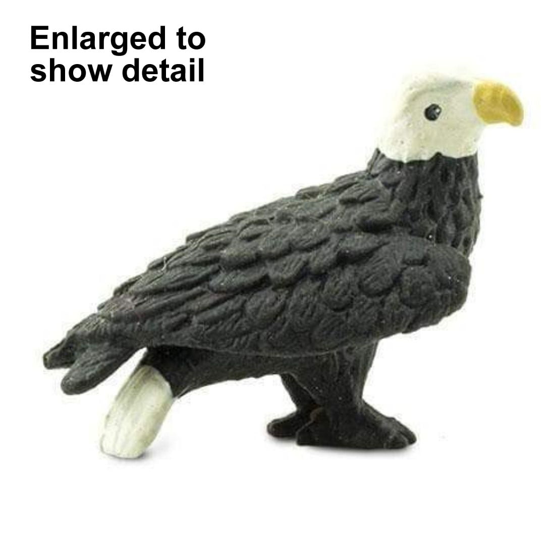 Bald Eagle Mini Figurine with the text Enlarged to Show Detail