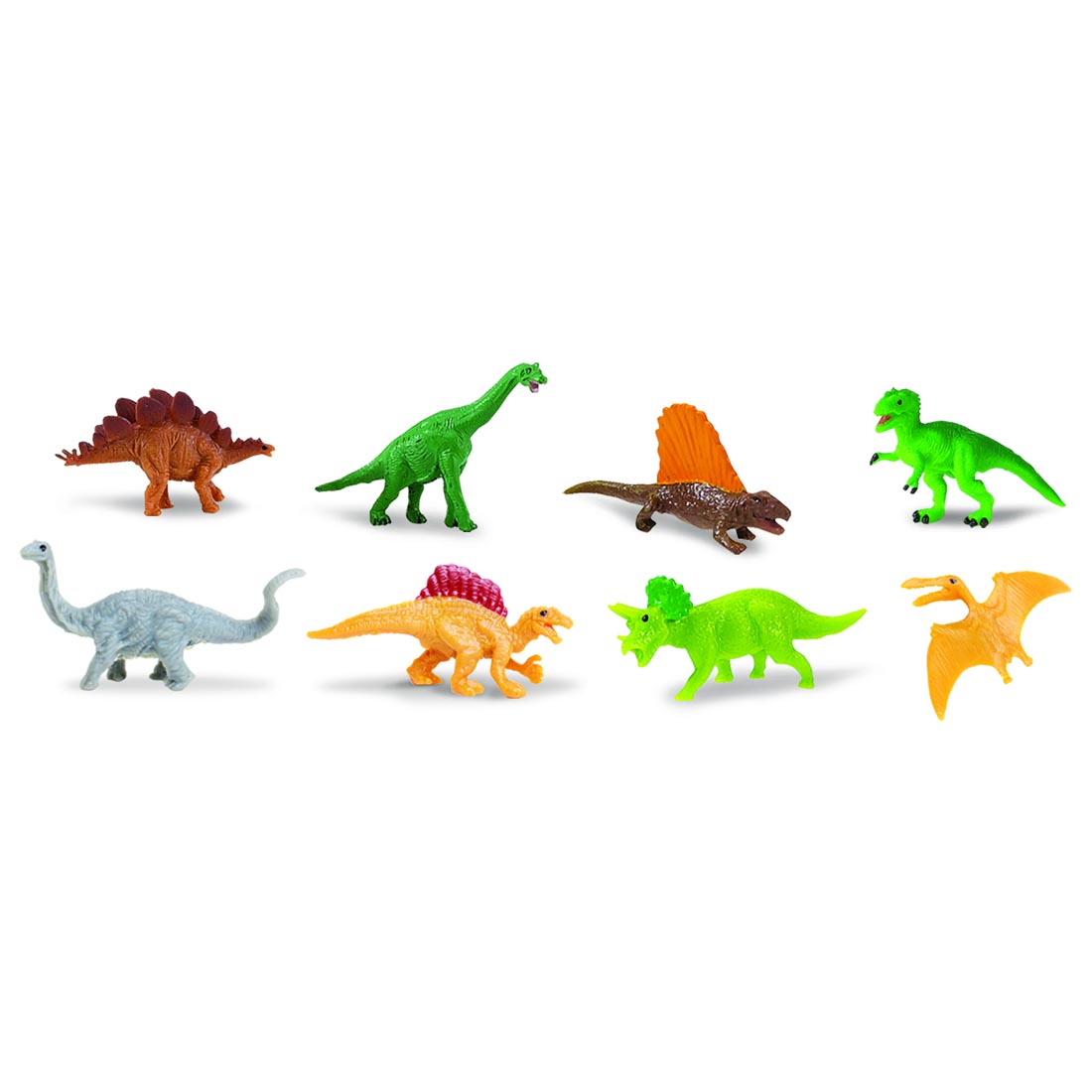 Eight different dinosaur mini figurines