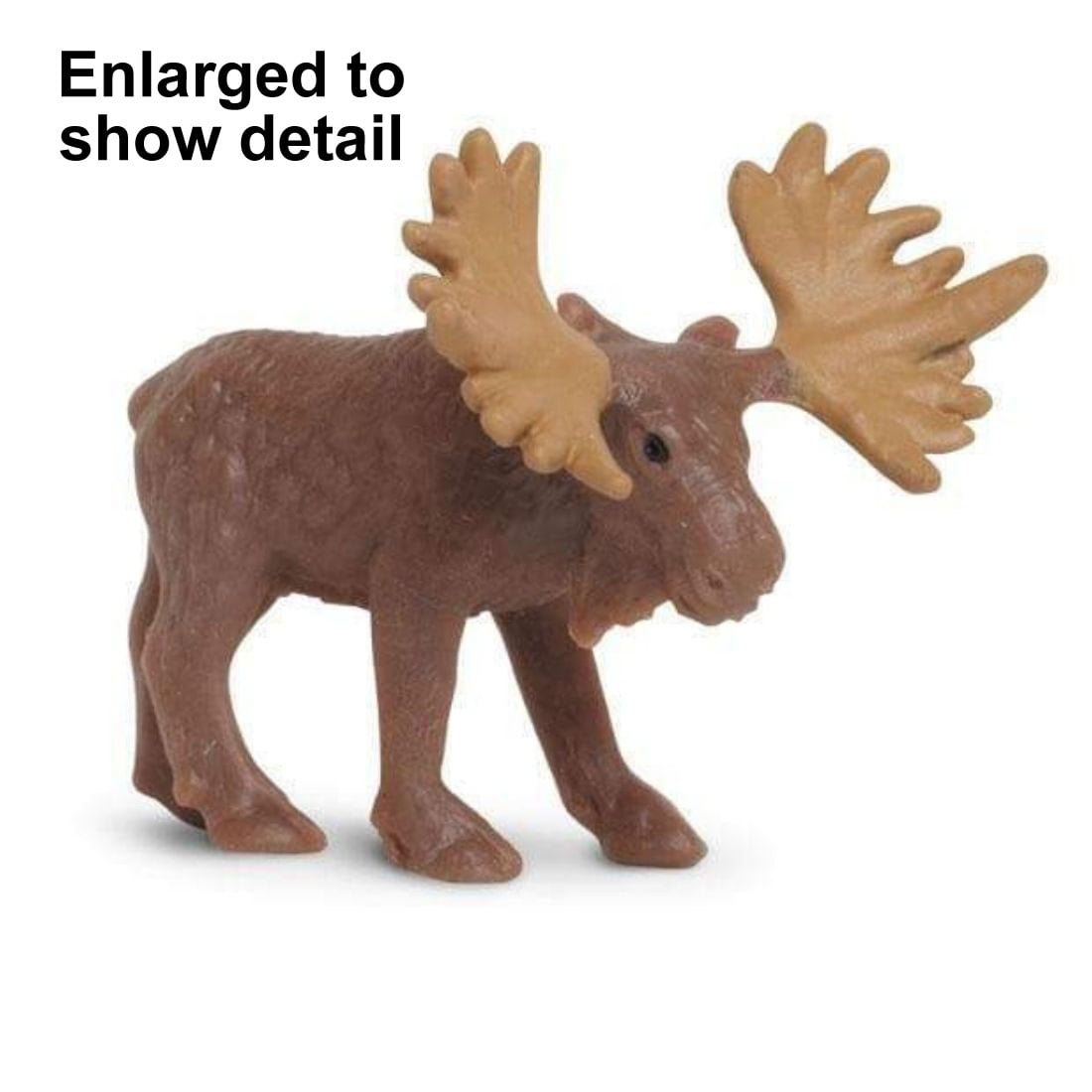 Moose Mini Figurine with the text Enlarged to Show Detail