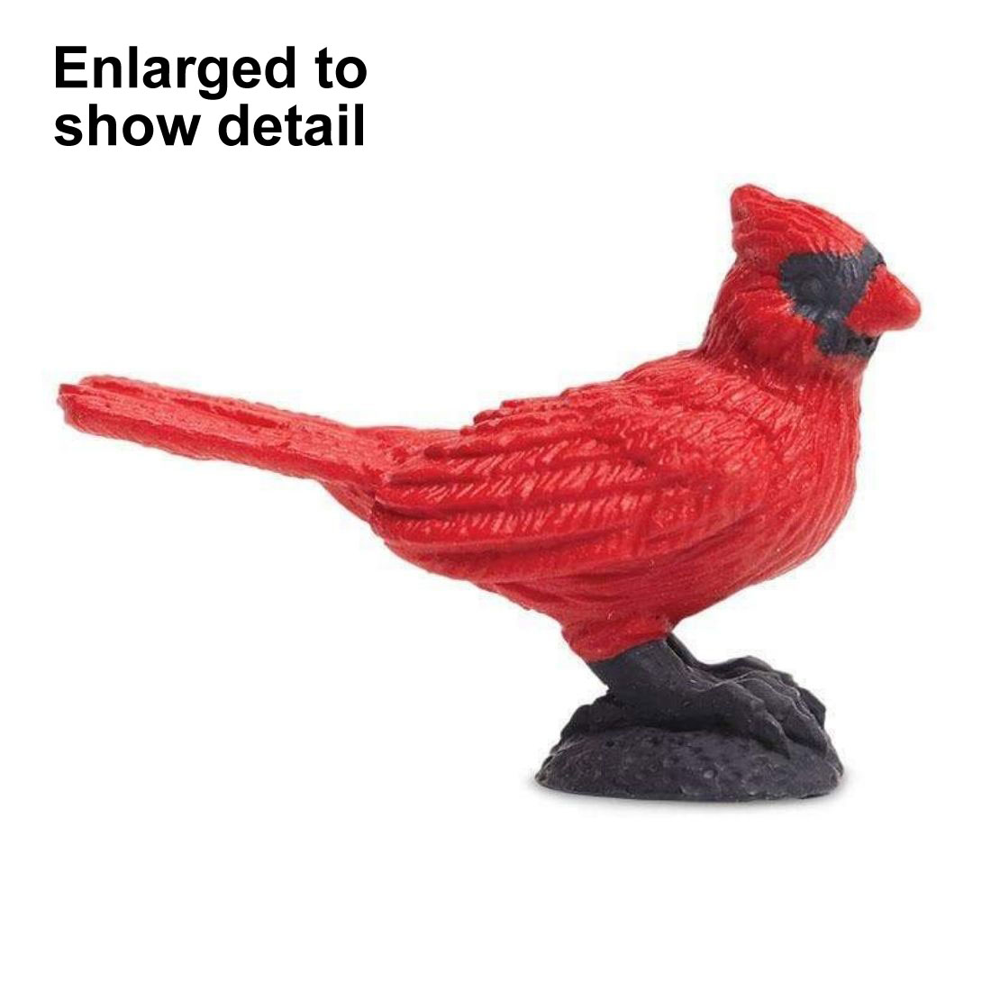 Cardinal Mini Figurine with the text Enlarged to Show Detail