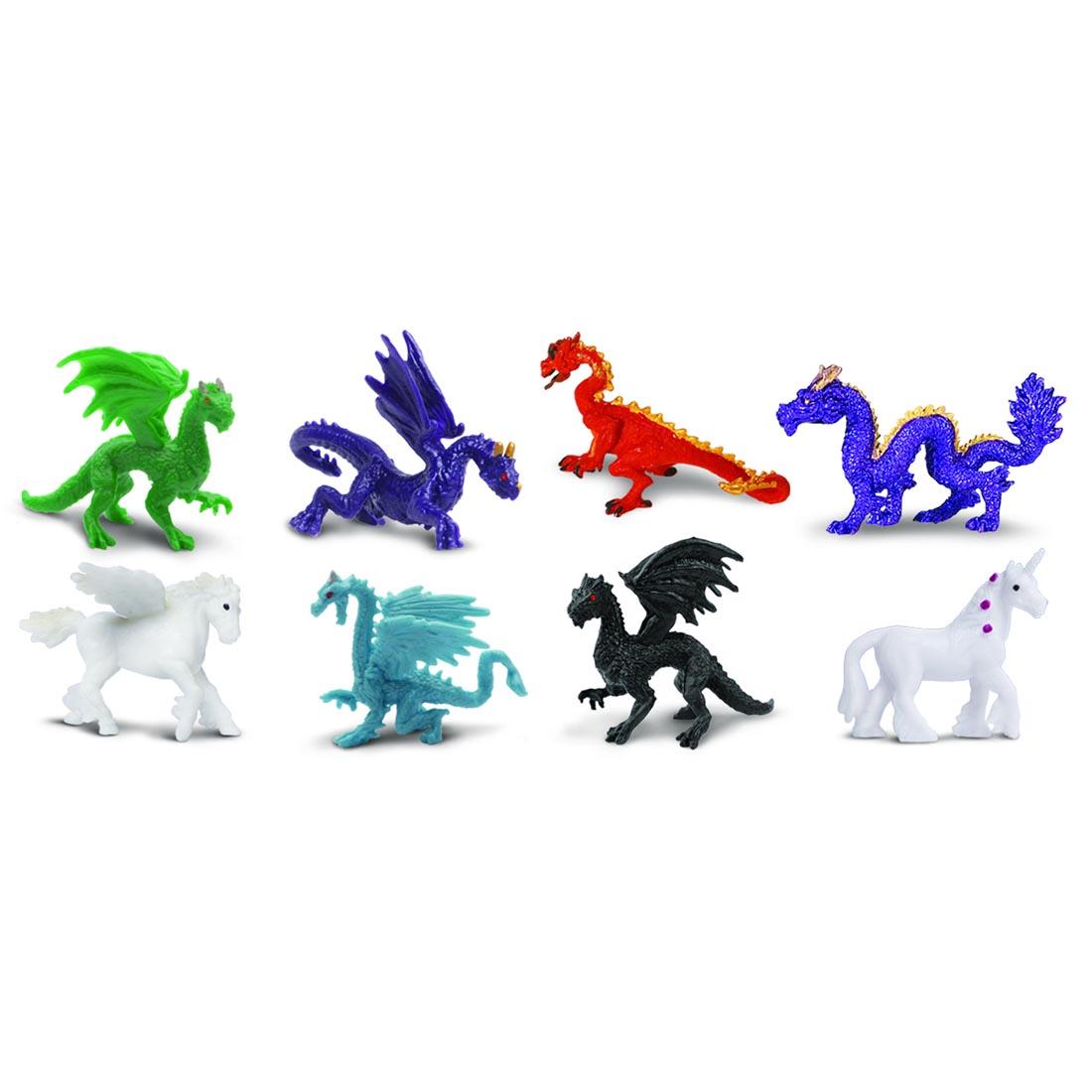 Fantasy Mini Figurines include various dragons, a Pegasus and a unicorn.