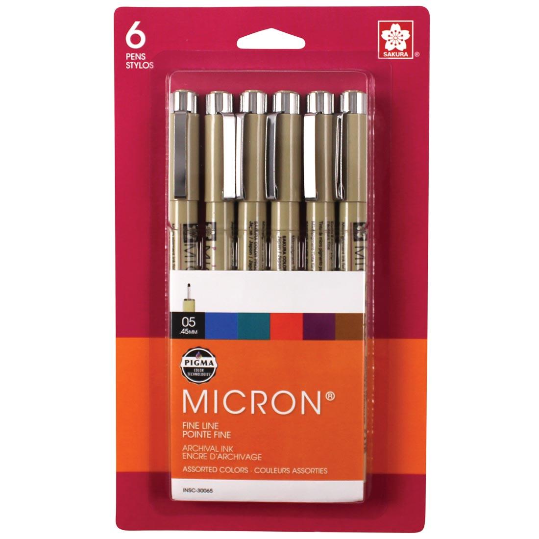 Sakura Pigma Micron Pens 6-Color Set