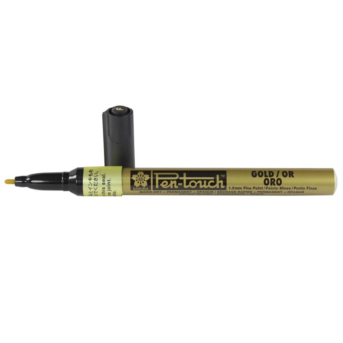 Sakura Pen-Touch Opaque Marker Fine Point Metallic Gold with cap off