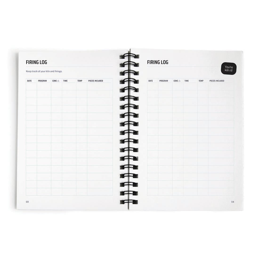 2 pages from Speedball Potter's Journey Ceramics Planner