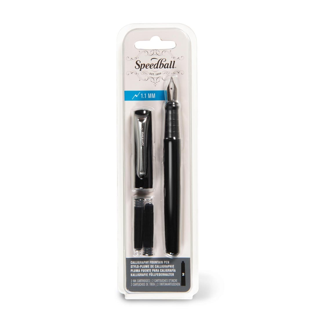 Speedball Calligraphy Fountain Pen package with 2 refill inks