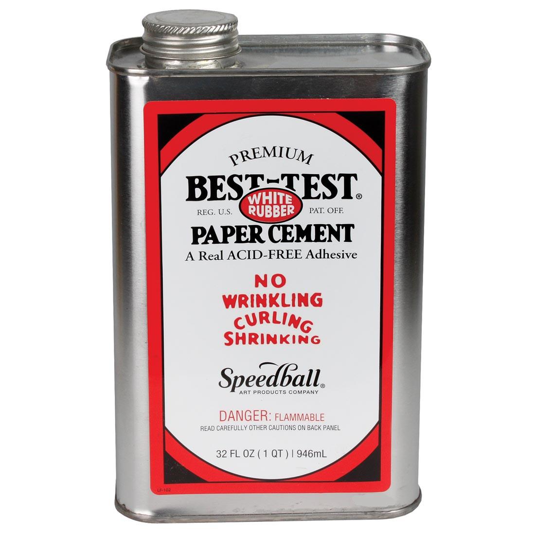 Best-Test White Rubber Paper Cement Quart