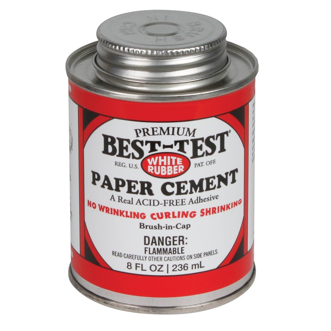 Best Test Rubber Cement- 8 oz. with Brush in Cap