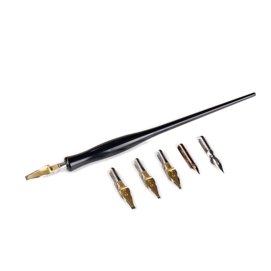 Speedball Calligraphy Pen Set, showing 6 nibs and 1 penholder