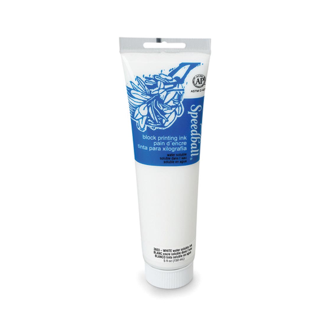 Tube of White Speedball Water-Soluble Block Printing Ink