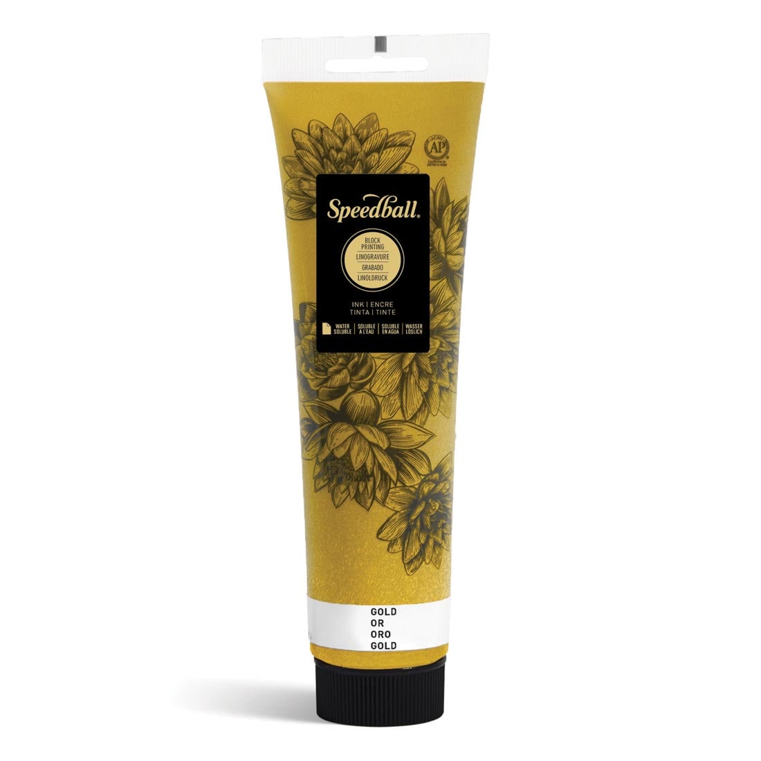 Tube of Metallic Gold Speedball Water-Soluble Block Printing Ink