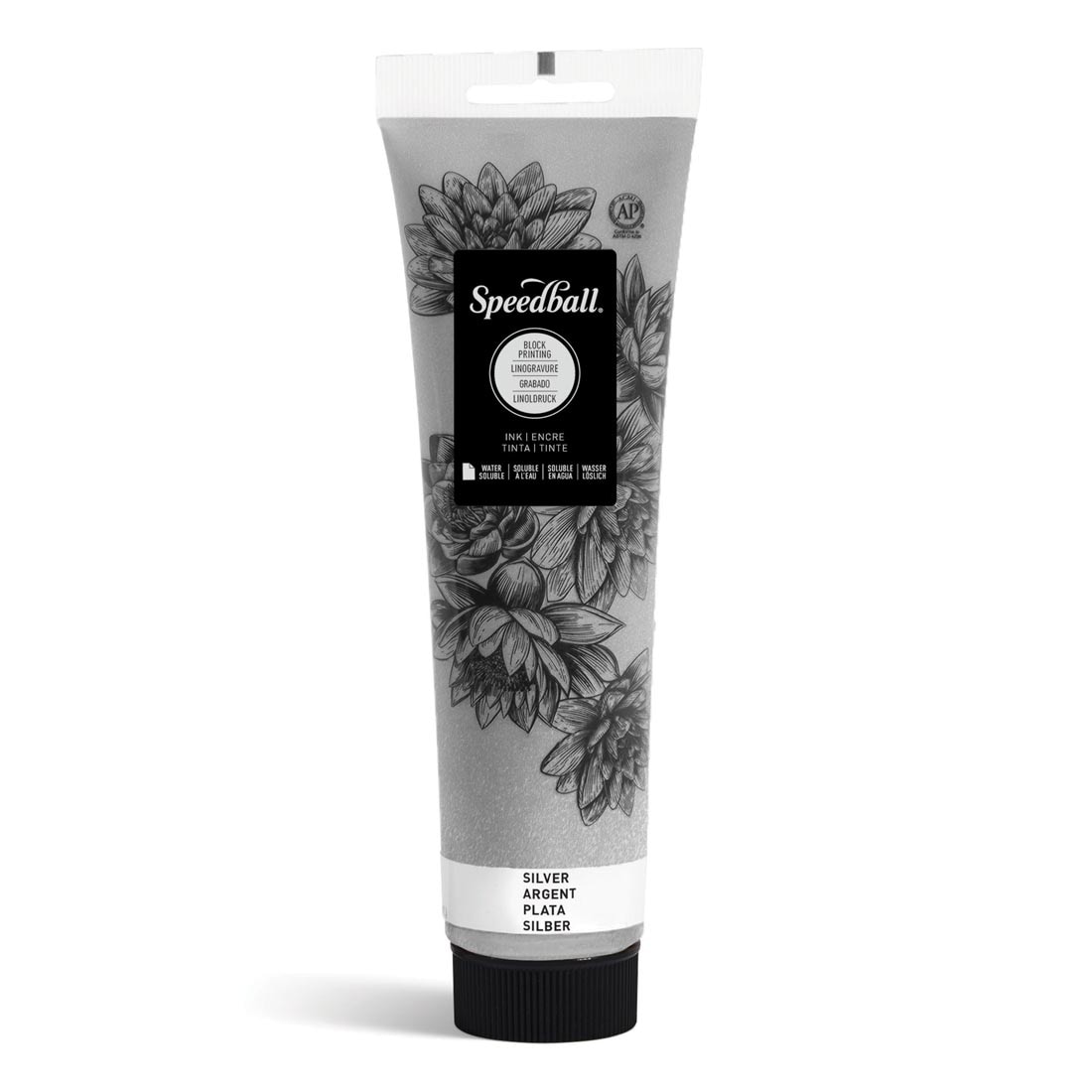 Tube of Metallic Silver Speedball Water-Soluble Block Printing Ink