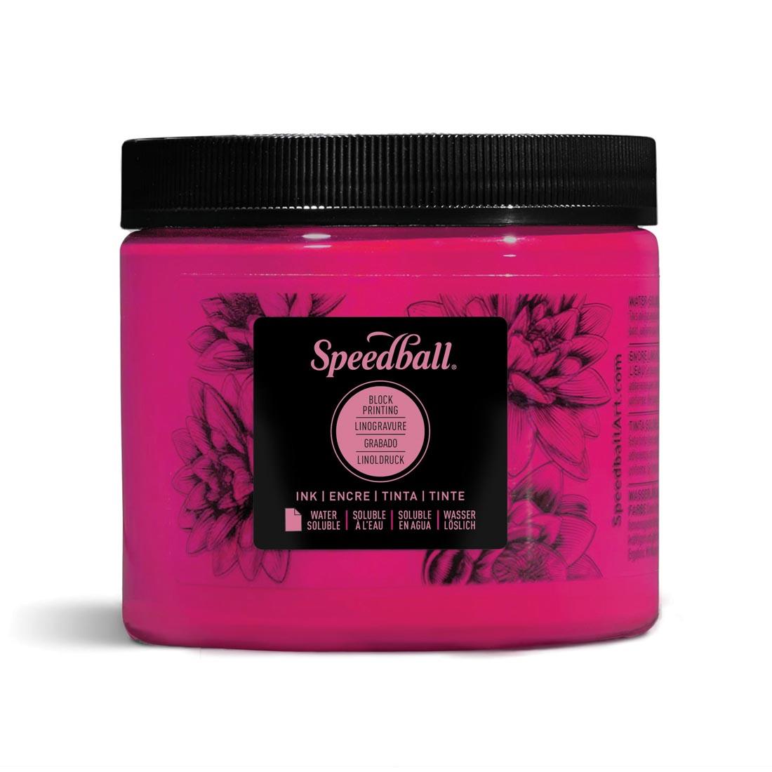 Jar of Magenta Speedball Water-Soluble Block Printing Ink