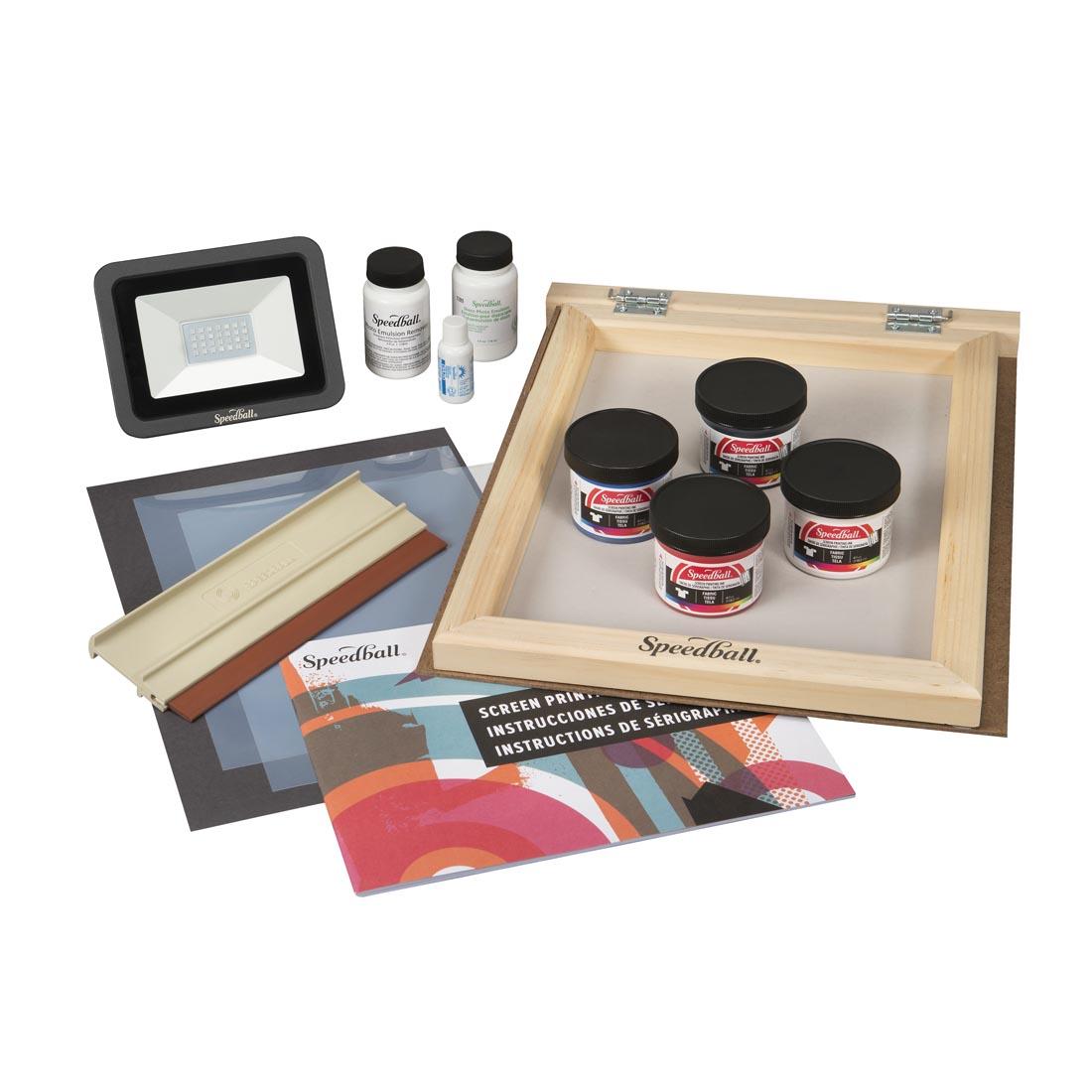 Contents of the Speedball Advanced All-In-One Screen Printing Kit