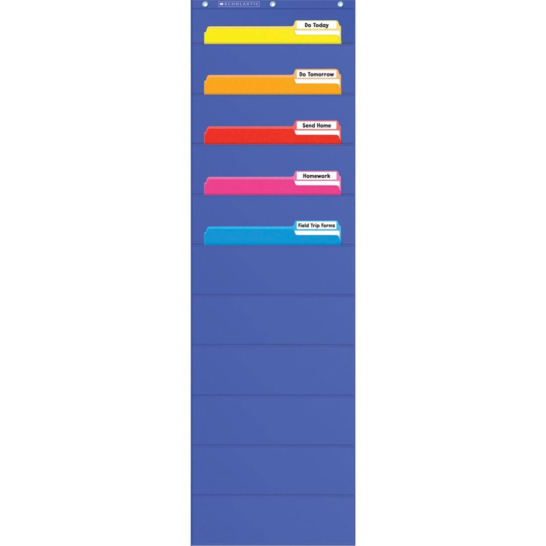 File Organizer Pocket Chart shown with sample file folders