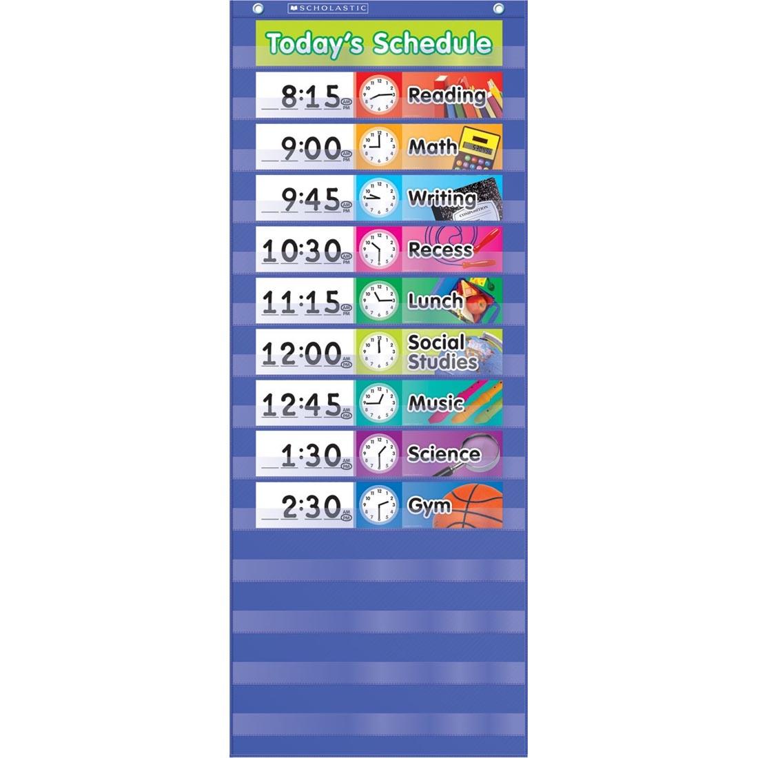Blue Daily Schedule Pocket Chart