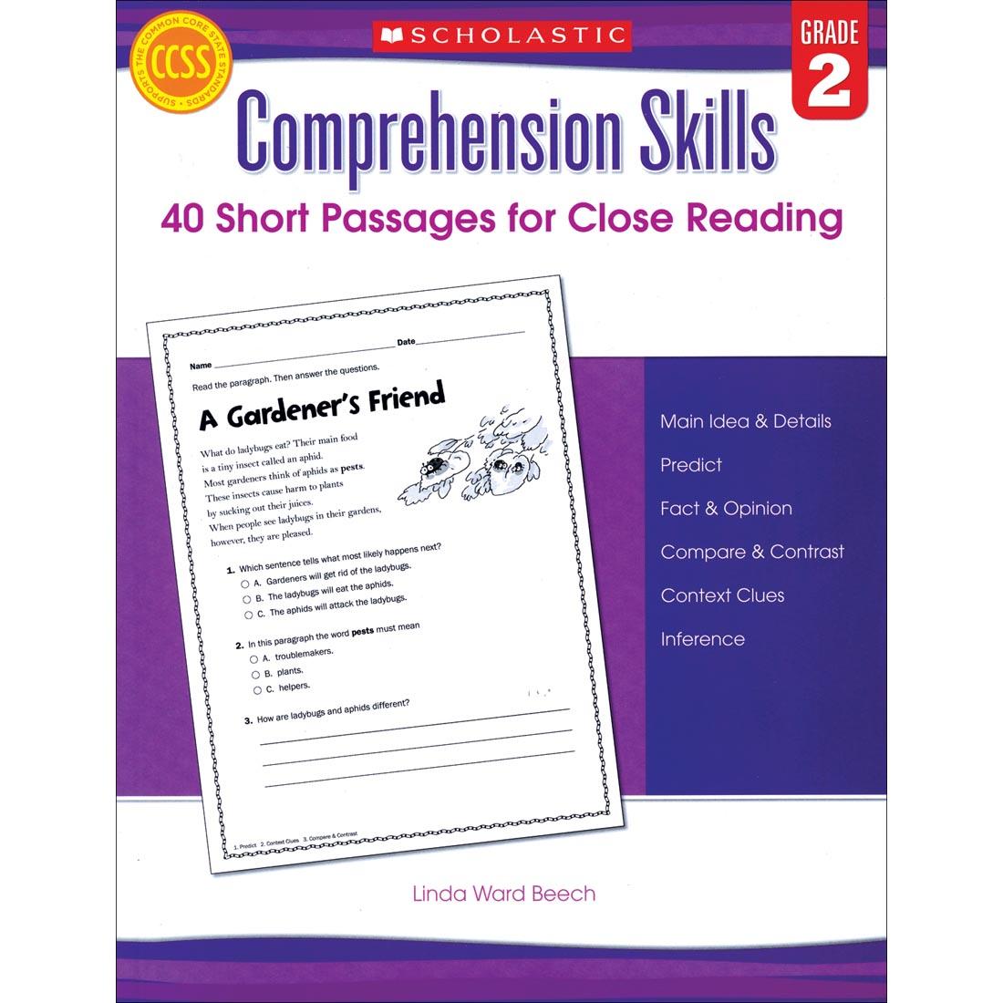 Comprehension Skills: 40 Short Passages for Close Reading Grade 2