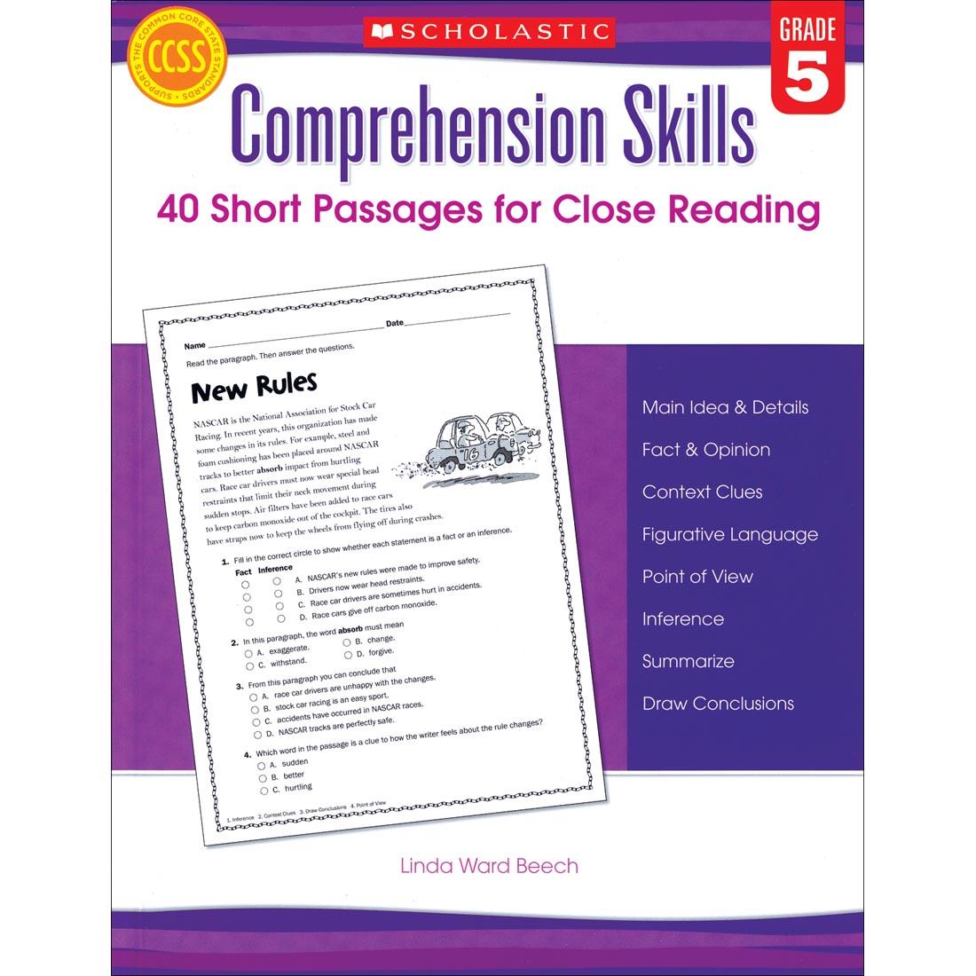 Comprehension Skills: 40 Short Passages for Close Reading Grade 5