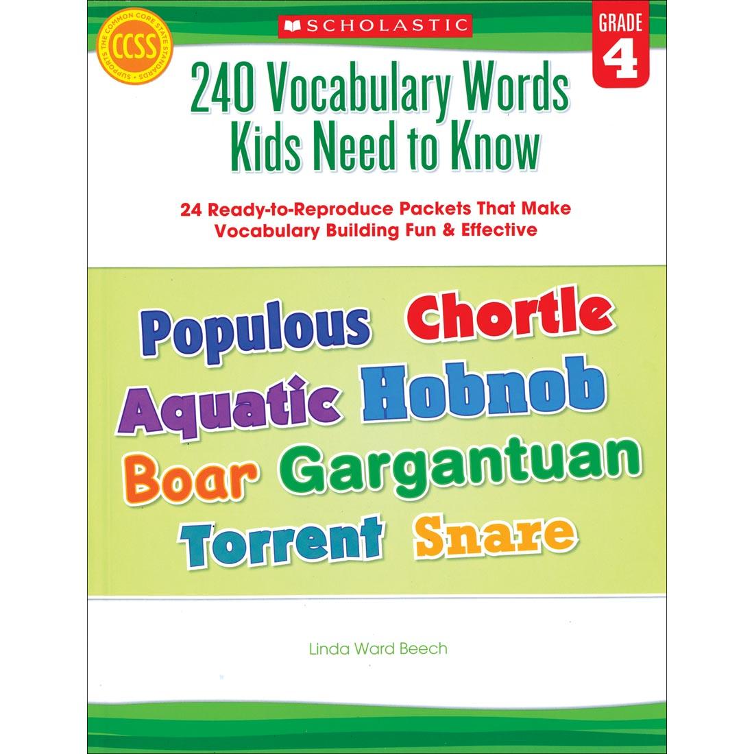 240 Vocabulary Words Kids Need to Know Grade 4