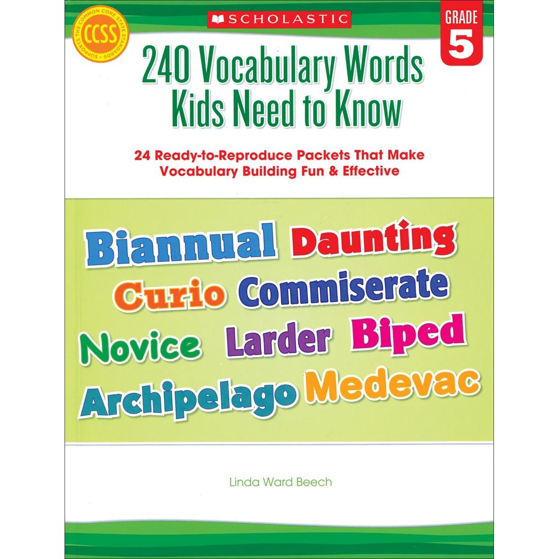 240 Vocabulary Words Kids Need to Know Grade 5